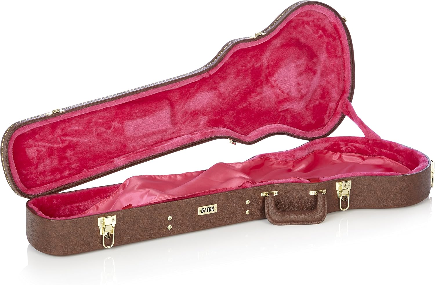 Gator Cases Deluxe Wood Case for SG Electric Guitars; Brown Exterior (GW-SG-BROWN)