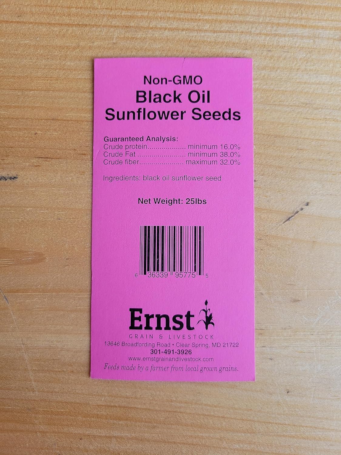Ernst Grain & Livestock Black Oil Sunflower Seeds - Birdseed for Outside Feeders Wild Bird Food - Ideal Bird Seed for Cardinals