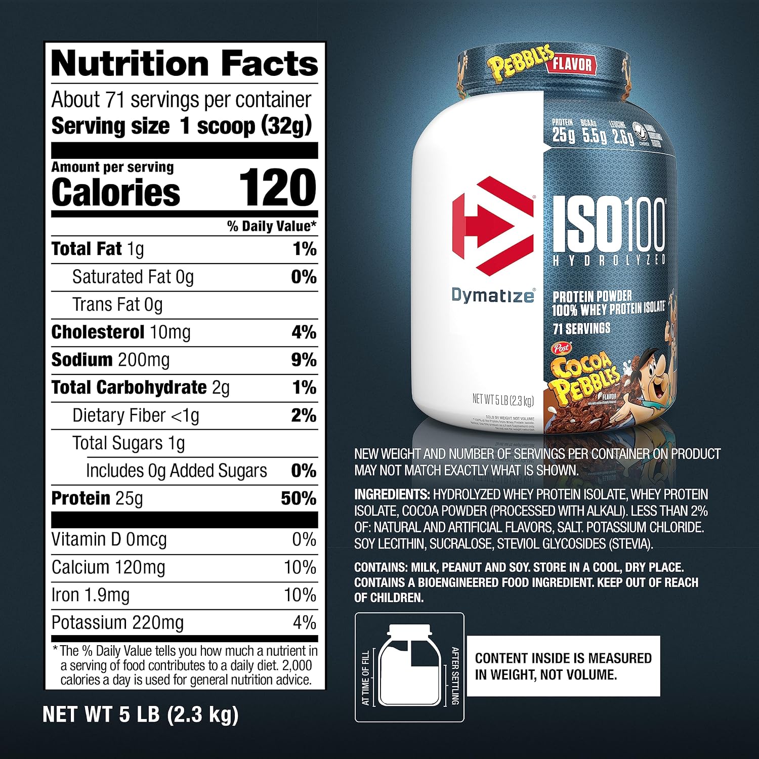 Dymatize ISO100 Protein Powder, 100% Whey Isolate, Birthday Cake | 25g Protein, Hydrolyzed, Fast-Absorbing, Supports Muscle Health, 5.5g BCAAs, Gluten-Free, 75 Servings, 5 lb