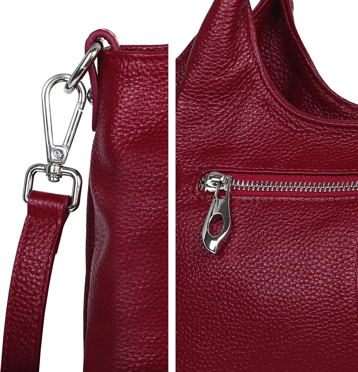 Iswee Leather Satchel Women Purse and Handbag Crossbody Shoulder Bag Hobo | Genuine Cowhide Leather Tote Top Handle Bag Soft & Durable Medium Size Bags with Detachable Multiple Pocketbooks Trendy