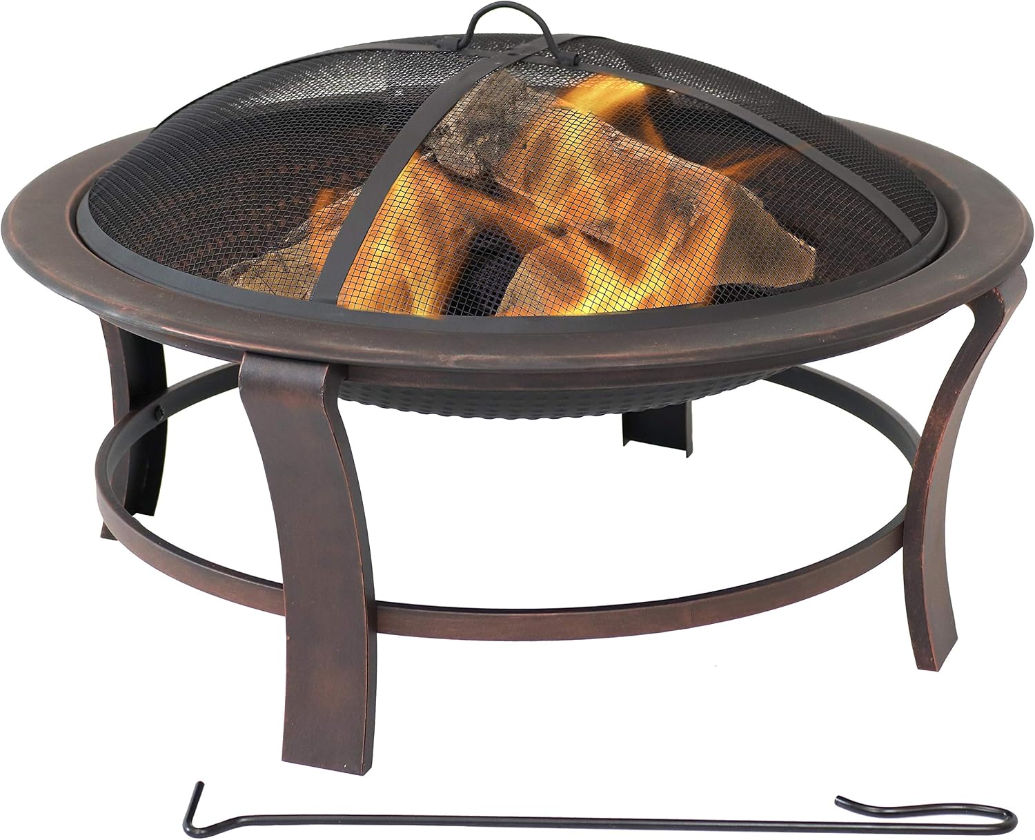 Sunnydaze 29-Inch Elevated Wood-Burning Fire Pit Bowl with Stand