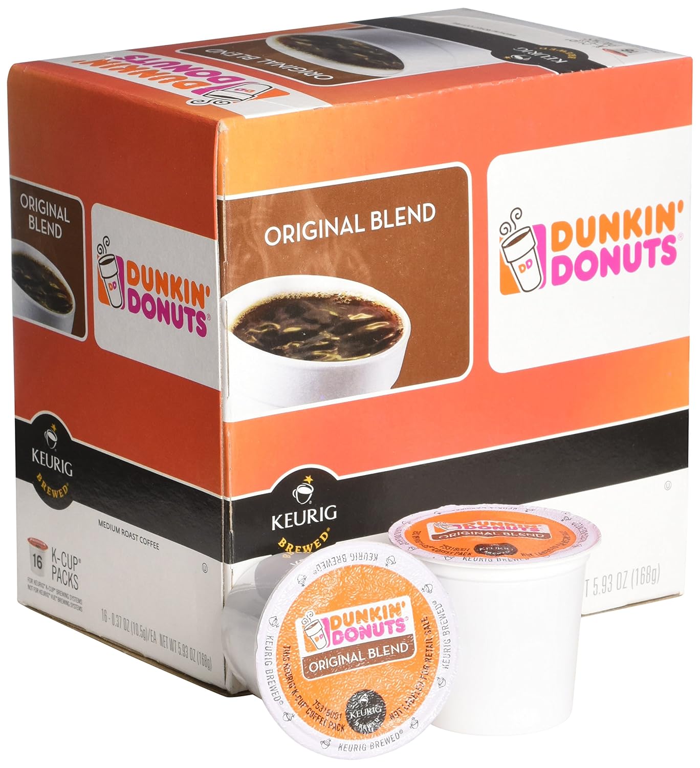 Dunkin' Donuts 2091512 Original Blend Coffee K-Cup Pods Medium Roast 44/Box (006933)