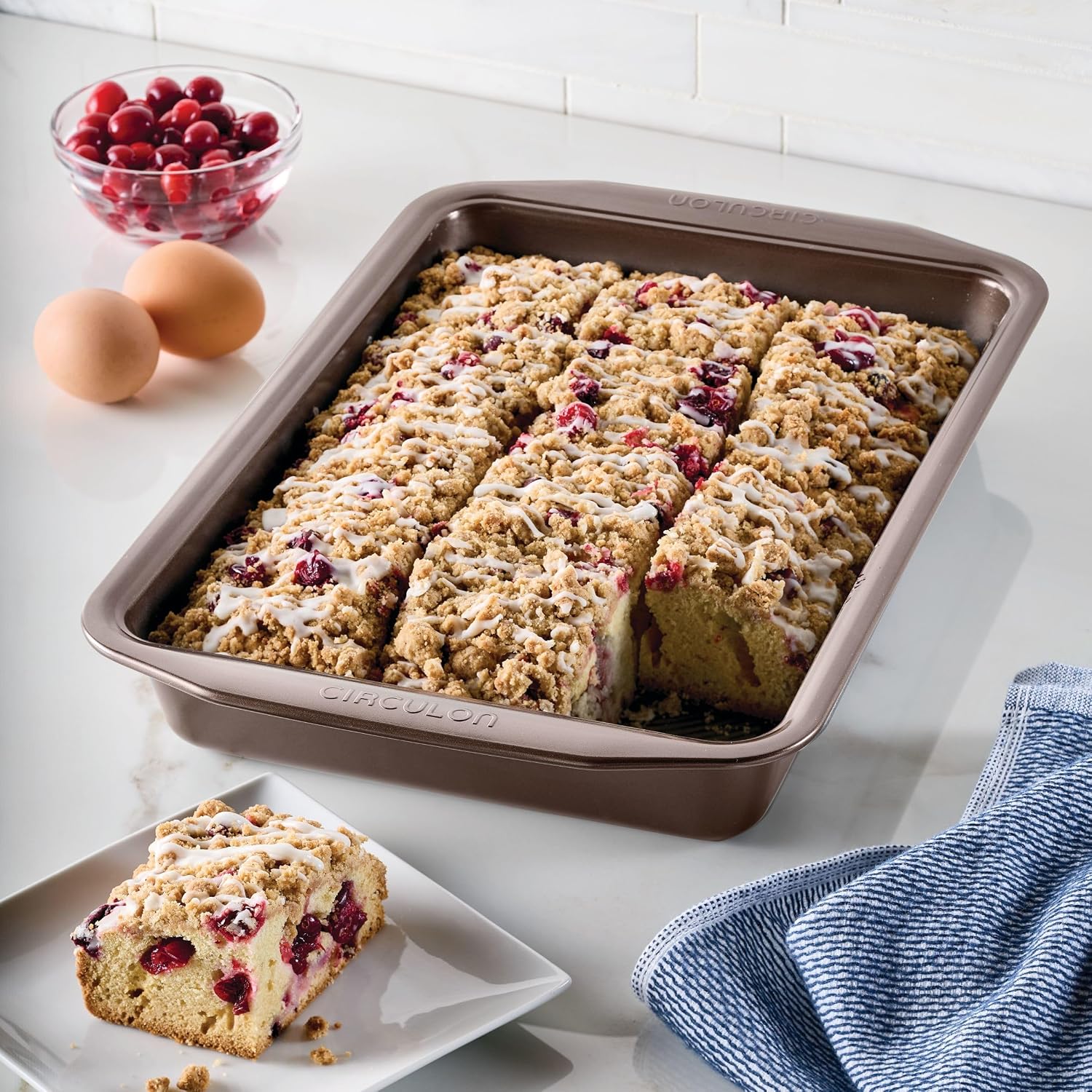 Circulon Nonstick Bakeware Rectangle Baking Pan / Cake Pan, 9 Inch x 13 Inch, Gray