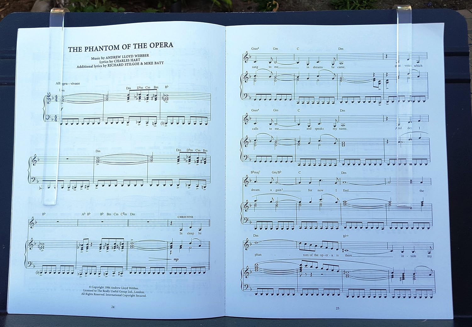 Music Stand Page Holder, Clear Grip, 2-Pack