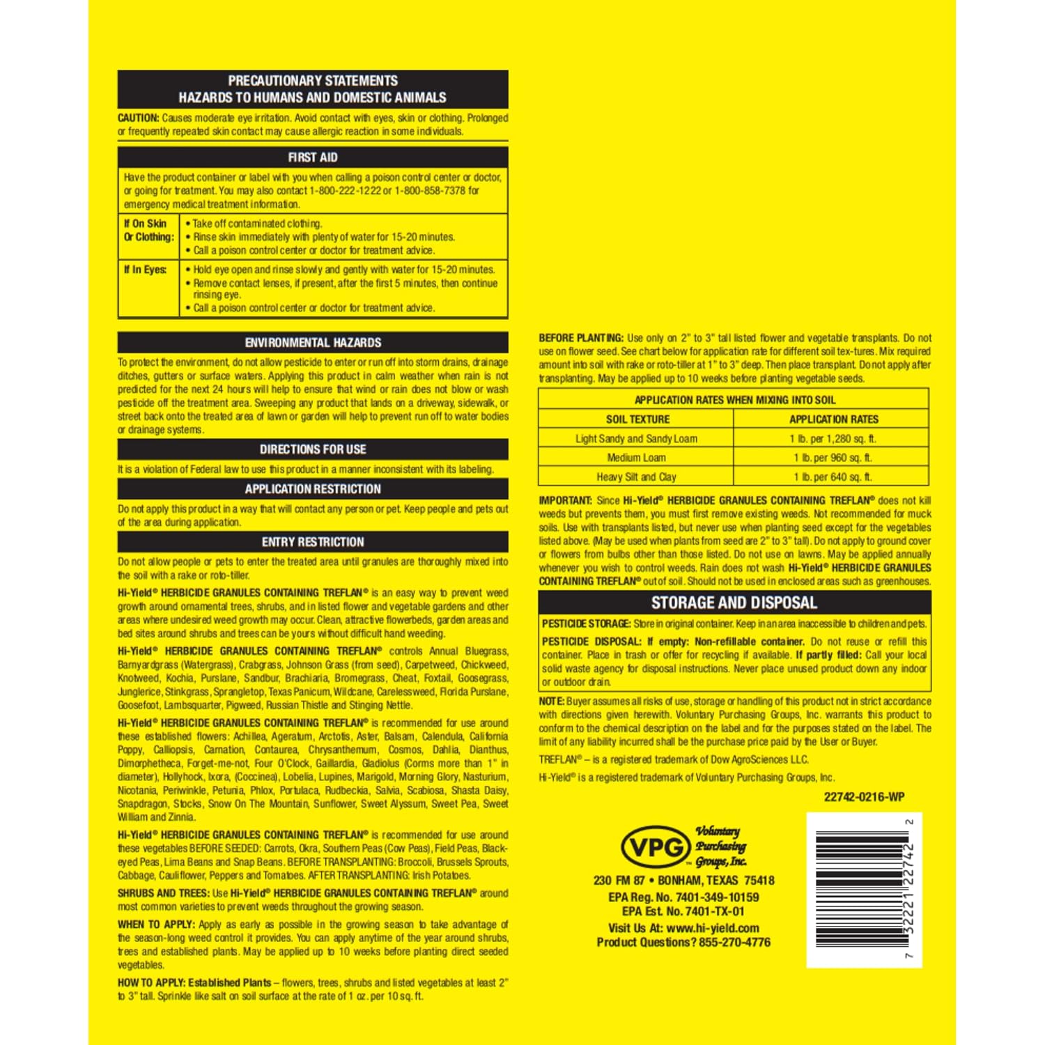 Hi-Yield (22742) Herbicide Granules Weed and Grass Preventer, 4 lbs | Pendimethalin pre-emergent granules - Weed & grass preventer for smaller turf & ornamental areas - Lawn owners