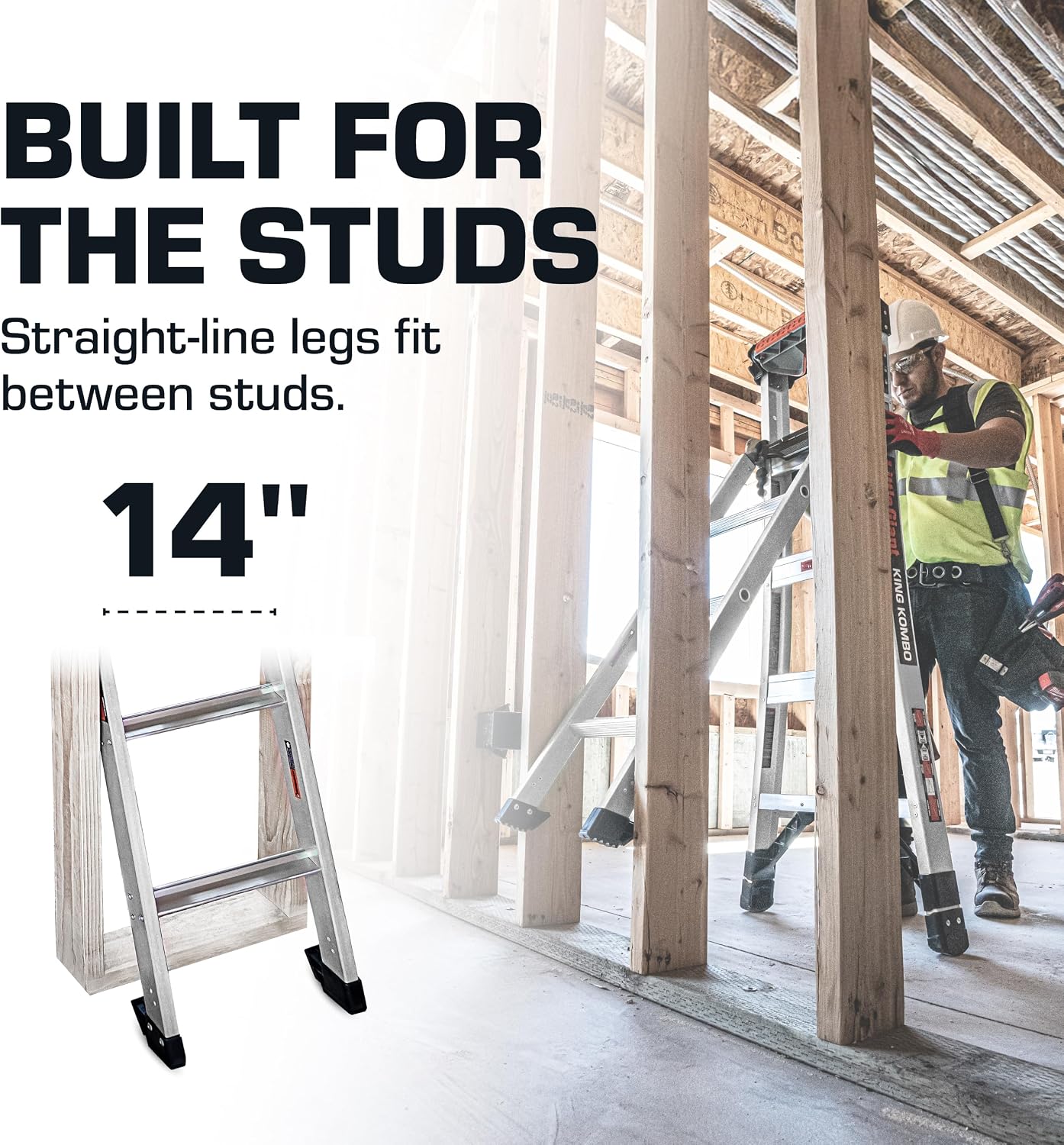 Little Giant King Kombo, 6 ft Fiberglass Multi-Position Ladder, 13906-001