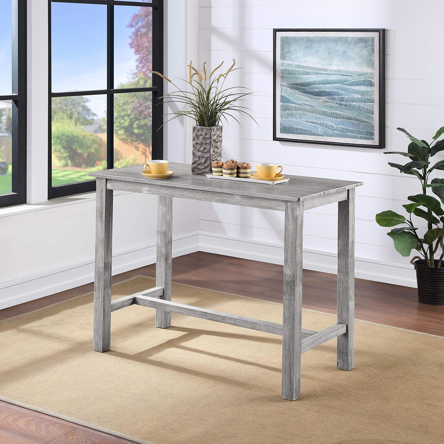Boraam Sonoma Pub Table - Barnwood Wire-Brush