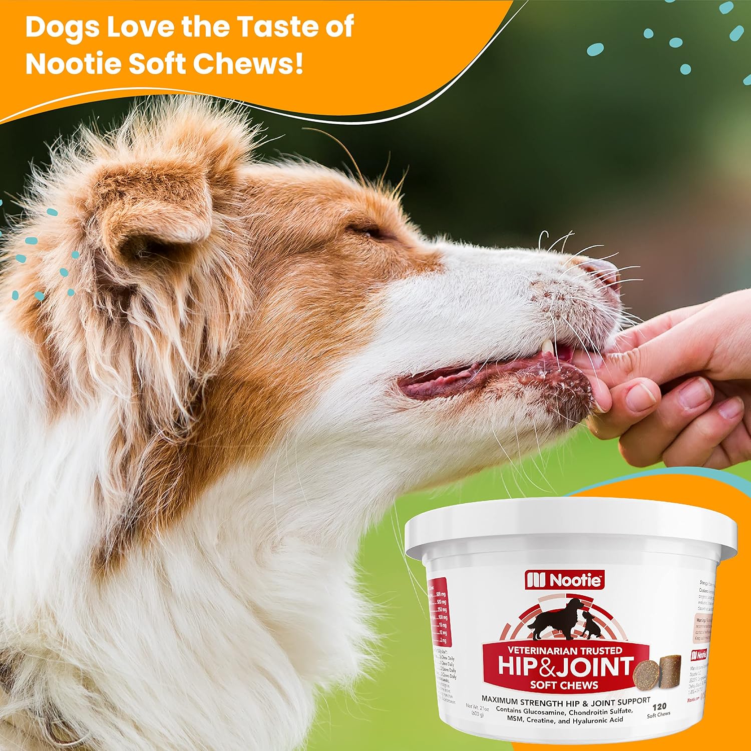 Nootie Maximum Strength Hip & Joint Soft Chews for Dogs - 120 Count