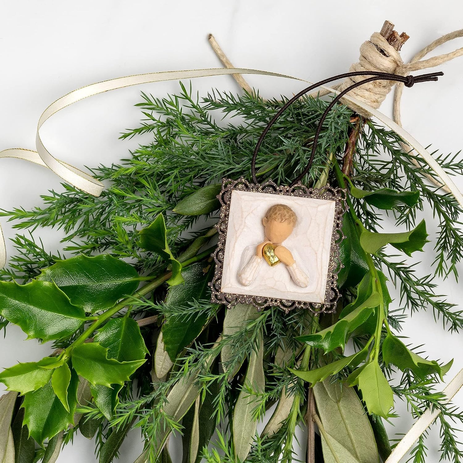 Willow Tree Holy Family, Sculpted Hand-Painted Hanging Ornament | Sentimental Keepsake Gift for Loved Ones, Cast from a Susan Lordi Original Carving, Cast Resin, Ready to Hang