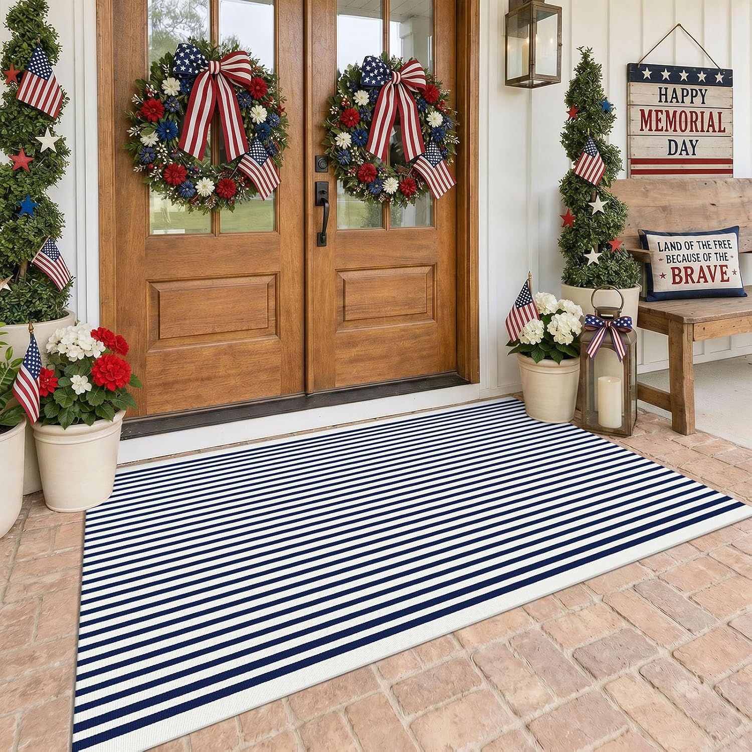 KOZYFLY Black and White Area Rug 3x5 Ft Washable