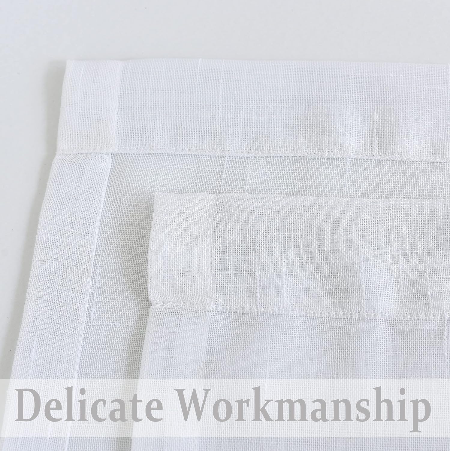 Randall Off White Sheer Open Weave Curtain for Living Room 2 Panels,72"