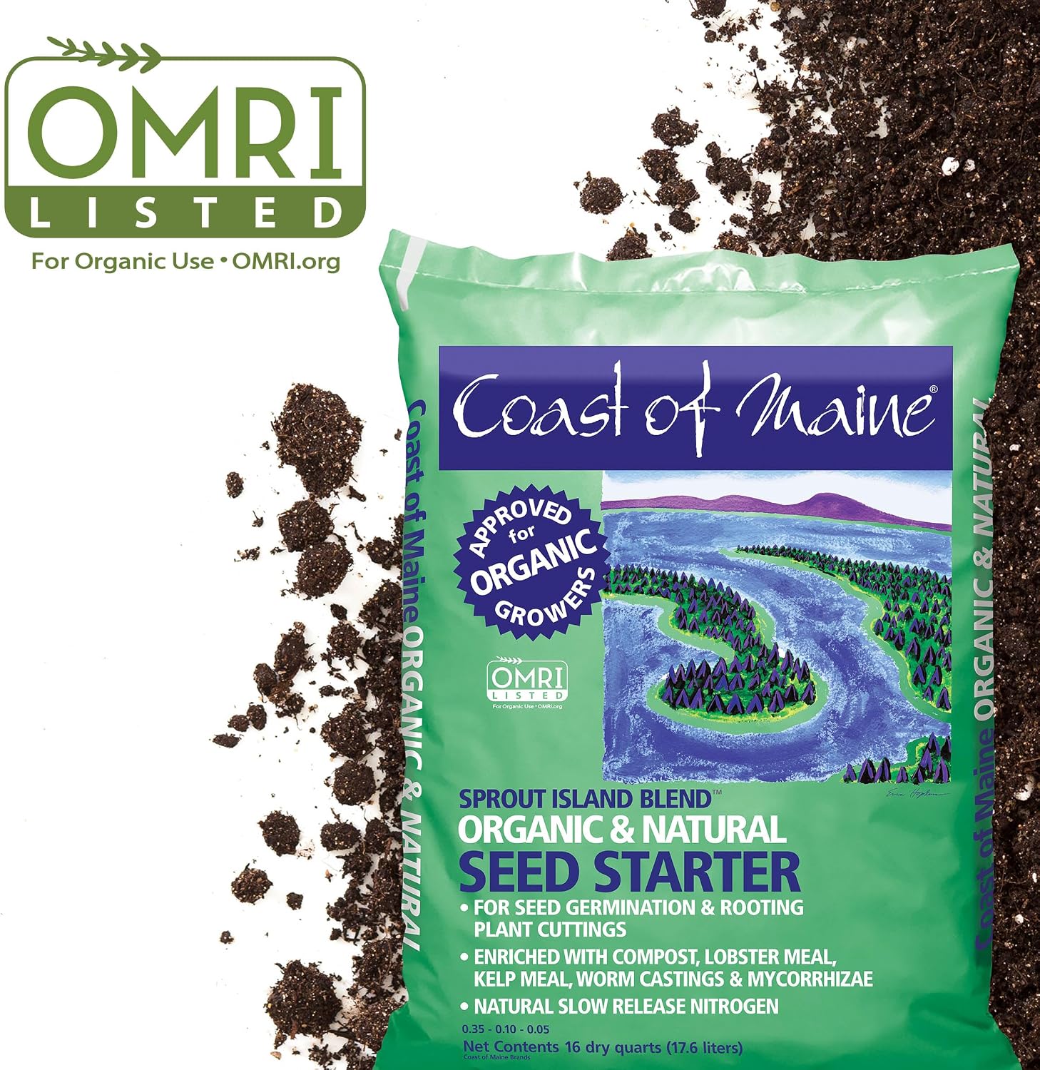 Coast of Maine (8qt) Sprout Island Blend, Organic & Natural Seed Starter for Seed Germination & Root Plant Cuttings