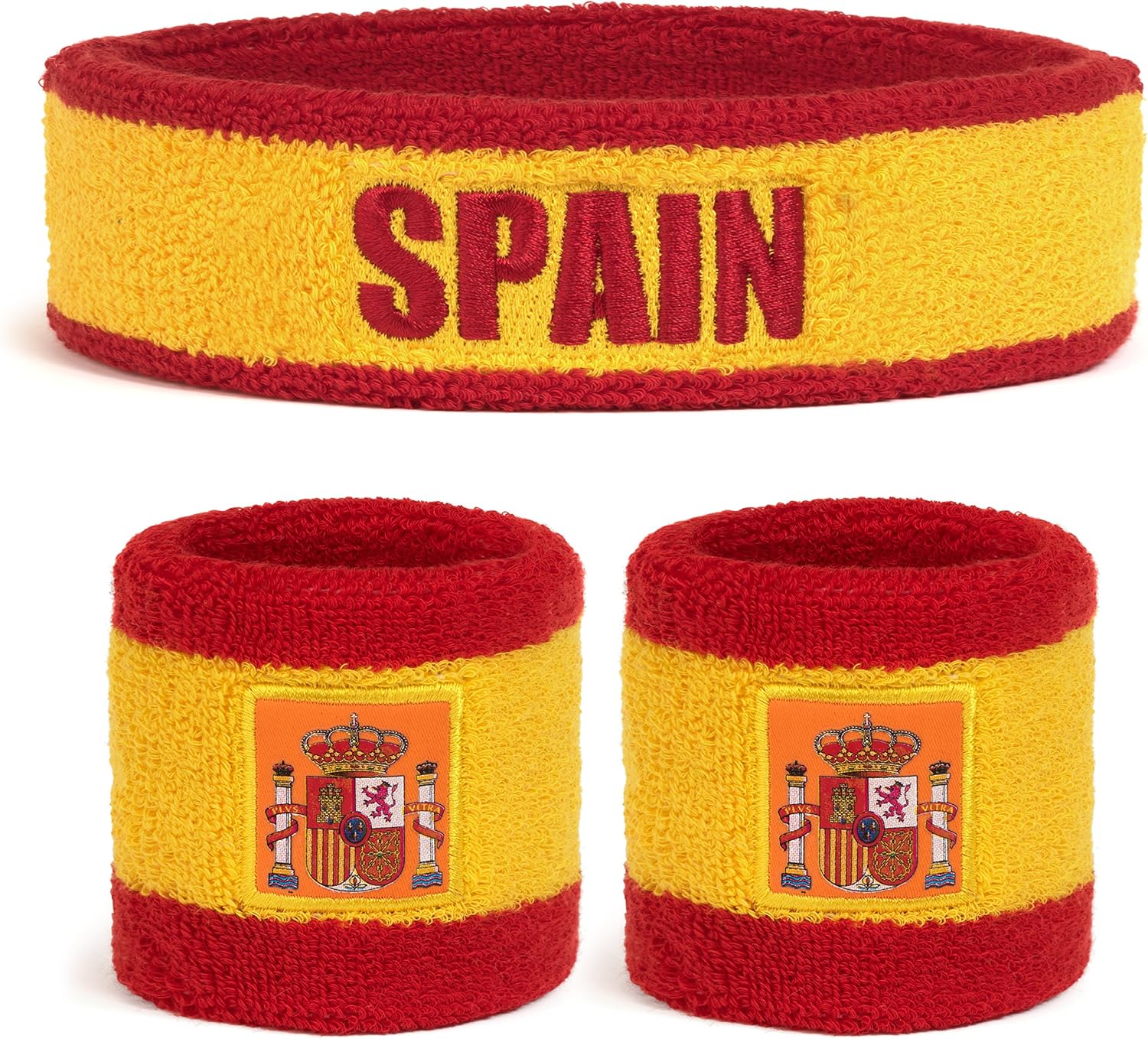 Suddora Country Headband & Wristbands Set (Includes 2 Wrist & 1 Head Sweatband), Highly Moisture Wicking