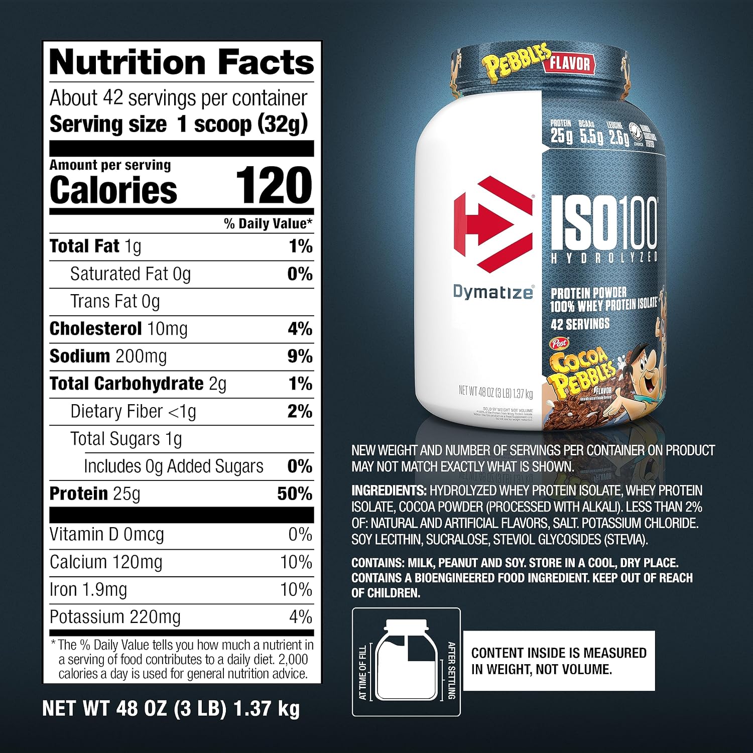 Dymatize ISO100 Protein Powder, 100% Whey Isolate, Birthday Cake | 25g Protein, Hydrolyzed, Fast-Absorbing, Supports Muscle Health, 5.5g BCAAs, Gluten-Free, 75 Servings, 5 lb
