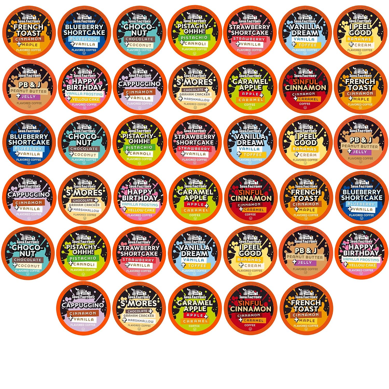 Java Factory Coffee Pods Compatible with K Cup Brewers Including 2.0, Assorted Variety Pack, 80 Count