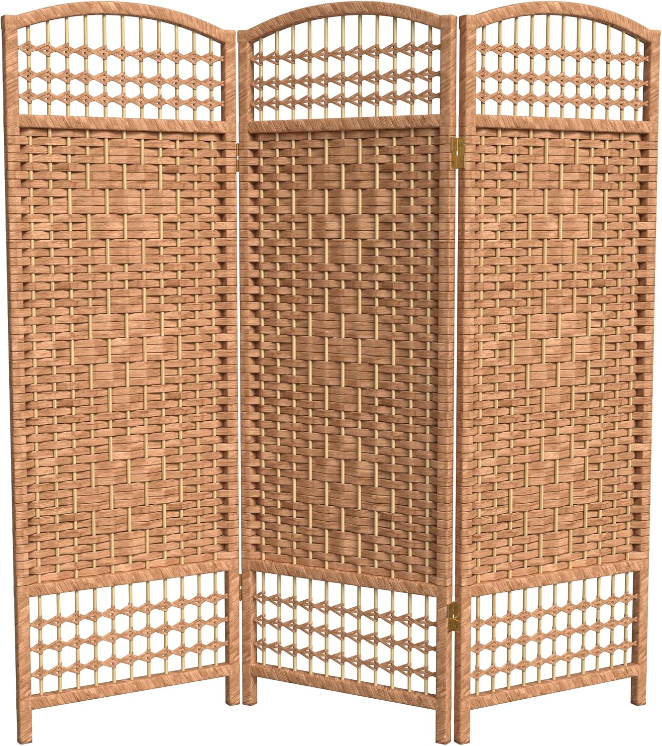 4 ft. Short Fiber Weave Folding Screen - Natural - 4 Panels