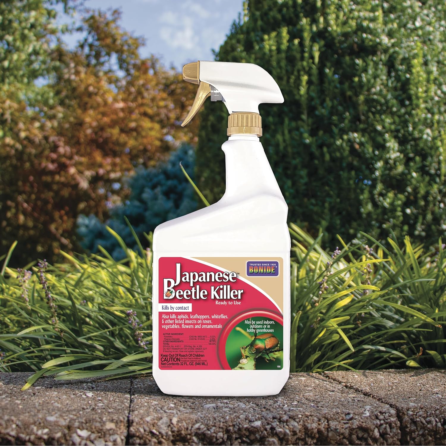 Bonide Japanese Beetle Killer Ready-to-Use Spray, 32 oz | Indoor Outdoor Insecticide, Residential Use, Kills by Contact