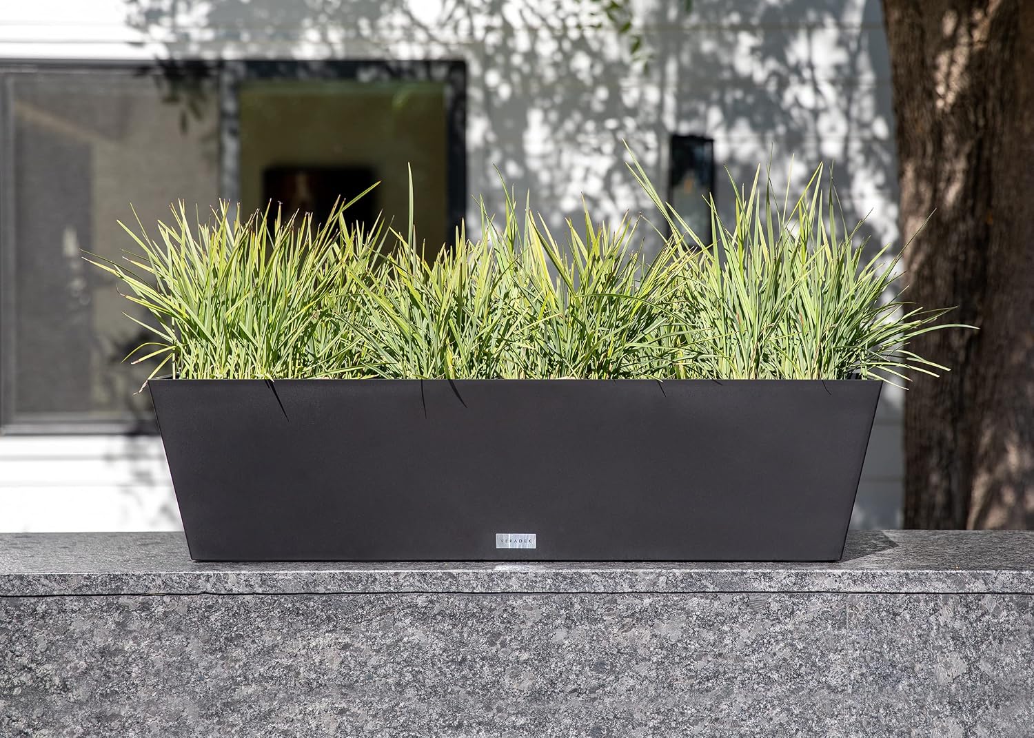Veradek Pure Series Window Box Planter - Tapered Outdoor Planter | Made From Durable Plastic With Pre-Drilled Drainage Holes. Modern Patio/Tabletop Décor for Plants and Flowers