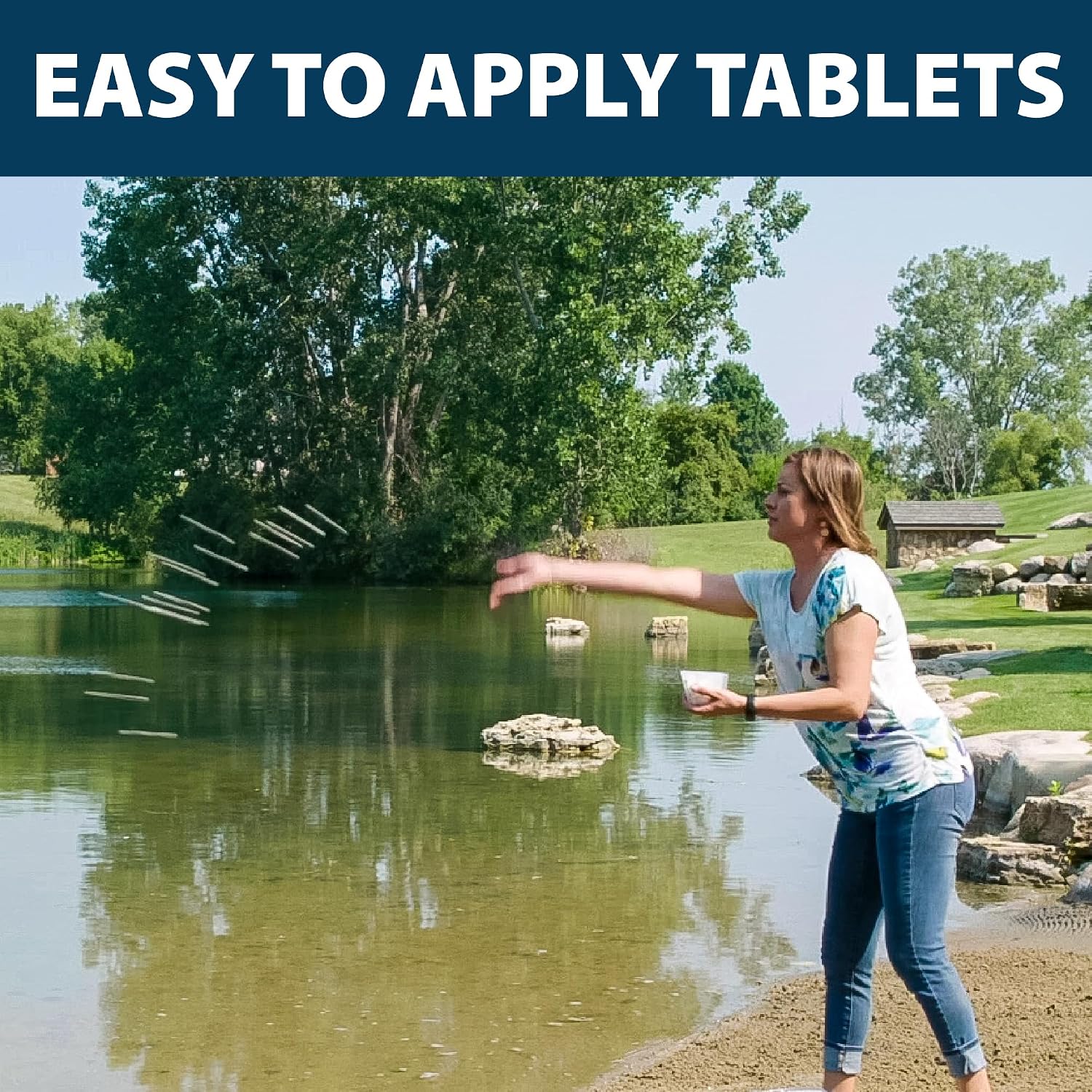 Airmax MuckAway Bacteria Enzyme Tablets for Ponds & Lakes, 16 Scoops | Natural beneficial bacteria muck, sludge & noxious odor solution for cleaner beaches & shorelines; fish, pet & wildlife safe