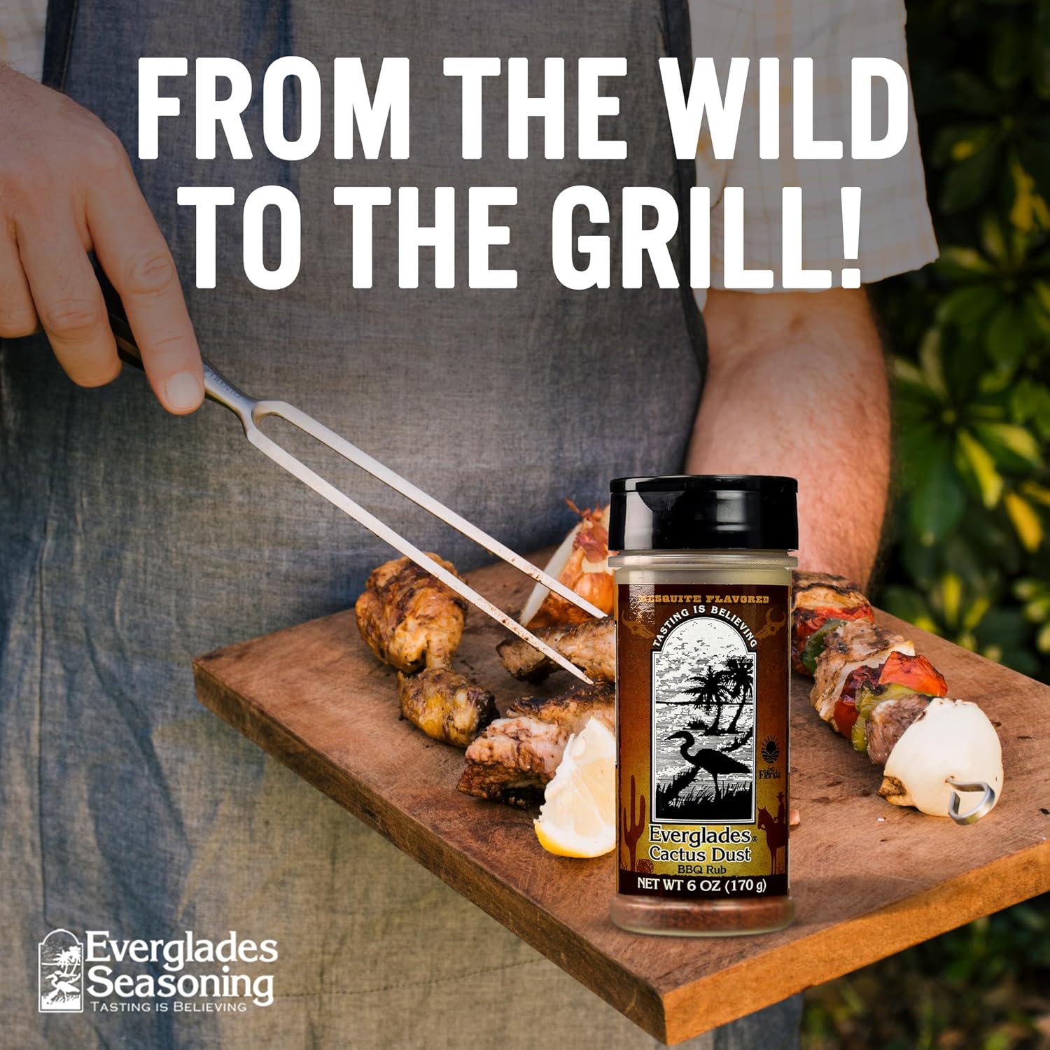 Everglades Cactus Dust BBQ Seasoning - Gluten Free - Mesquite, 6 oz | Southern Cuisine Blend, No Pesticides, Caramelized Crust