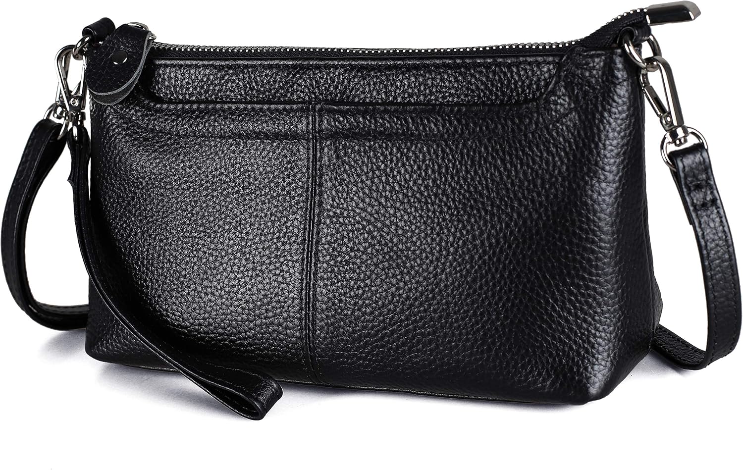befen Genuine Leather Small Crossbody Bags for Women Wristlet Wallet Purses | Real Leather, RFID Blocking Card Slots, Wristlet Strap, Clutch Purse, Fit iPhone 17 Pro Max, Leather Handbags