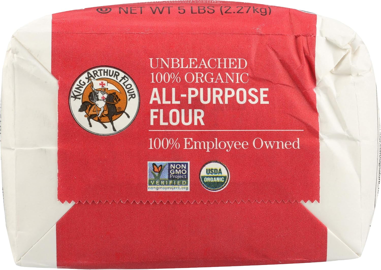 King Arthur 100% Organic All-Purpose Flour, Unbleached, 5 lb Bag - Non-GMO Project Verified, No Preservatives