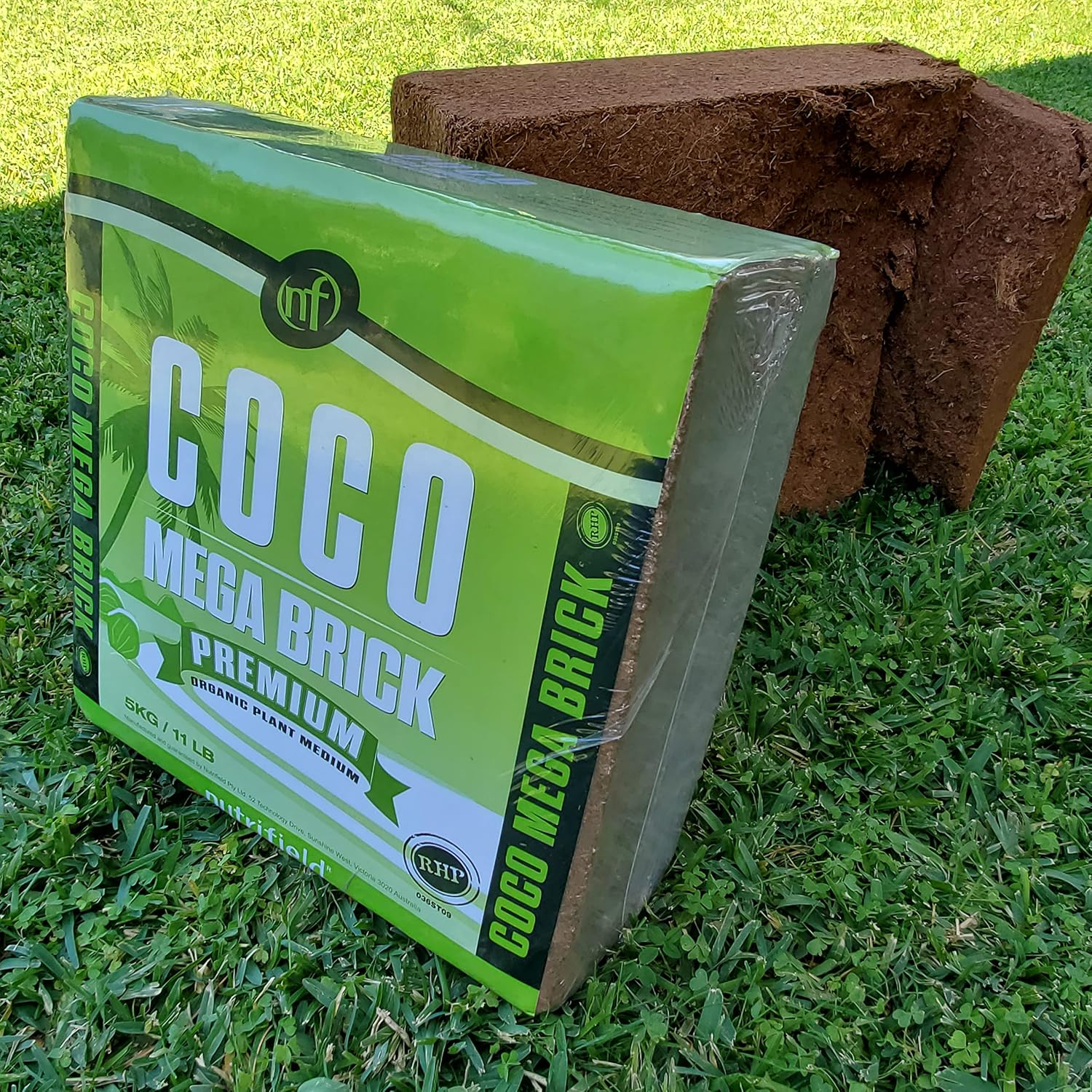 Coco Mega Brick 5kg | Compressed Coconut Coir Block Expands to 55L | Premium Quality Hydroponic Growing Medium, Pre-Buffered
