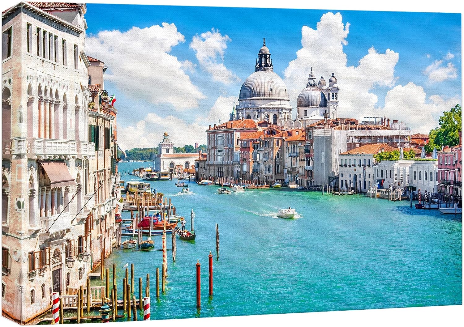 wall26 Canvas Print Wall Art Gran Canal with Basilica Santa Maria in Venice, Italy Nature Wilderness Photography Modern Art Scenic Colorful Multicolor for Living Room, Bedroom, Office - 12"x18"
