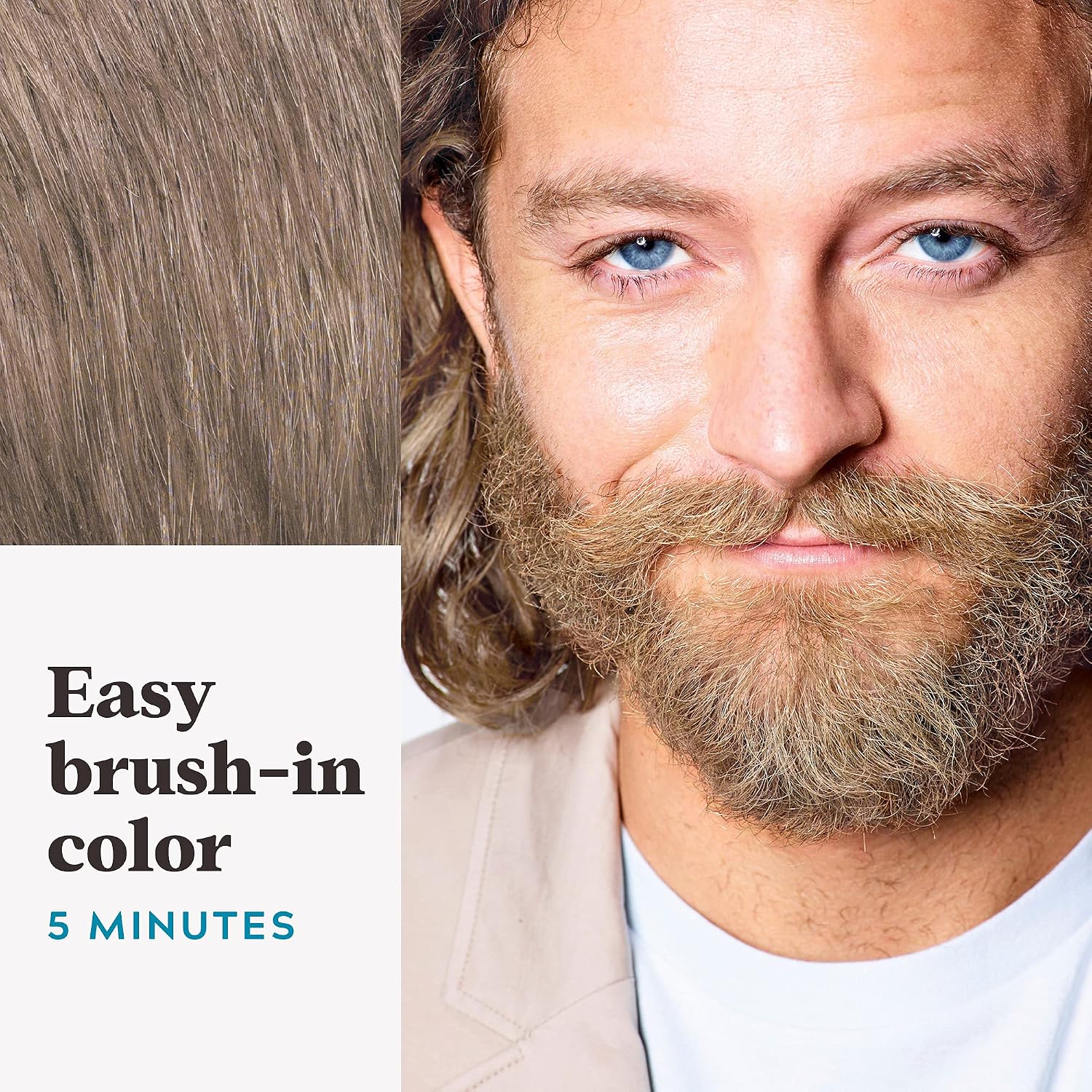 JUST FOR MEN Mustache & Beard Dye, Keratin, Light Brown M-25 (1 Pack) | Mustache & Beard color light brown designed for facial hair to instantly eliminate gray. Enhanced with keratin & biotin.