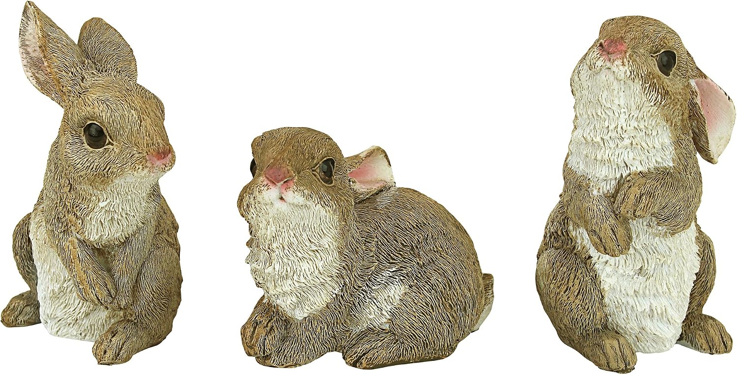 Design Toscano QM200681 Hopper the Bunny Standing Rabbit Indoor/Outdoor Garden Statue, 6 Inches Wide, 11 Inches Tall, Handcast Polyresin, Full Color Finish