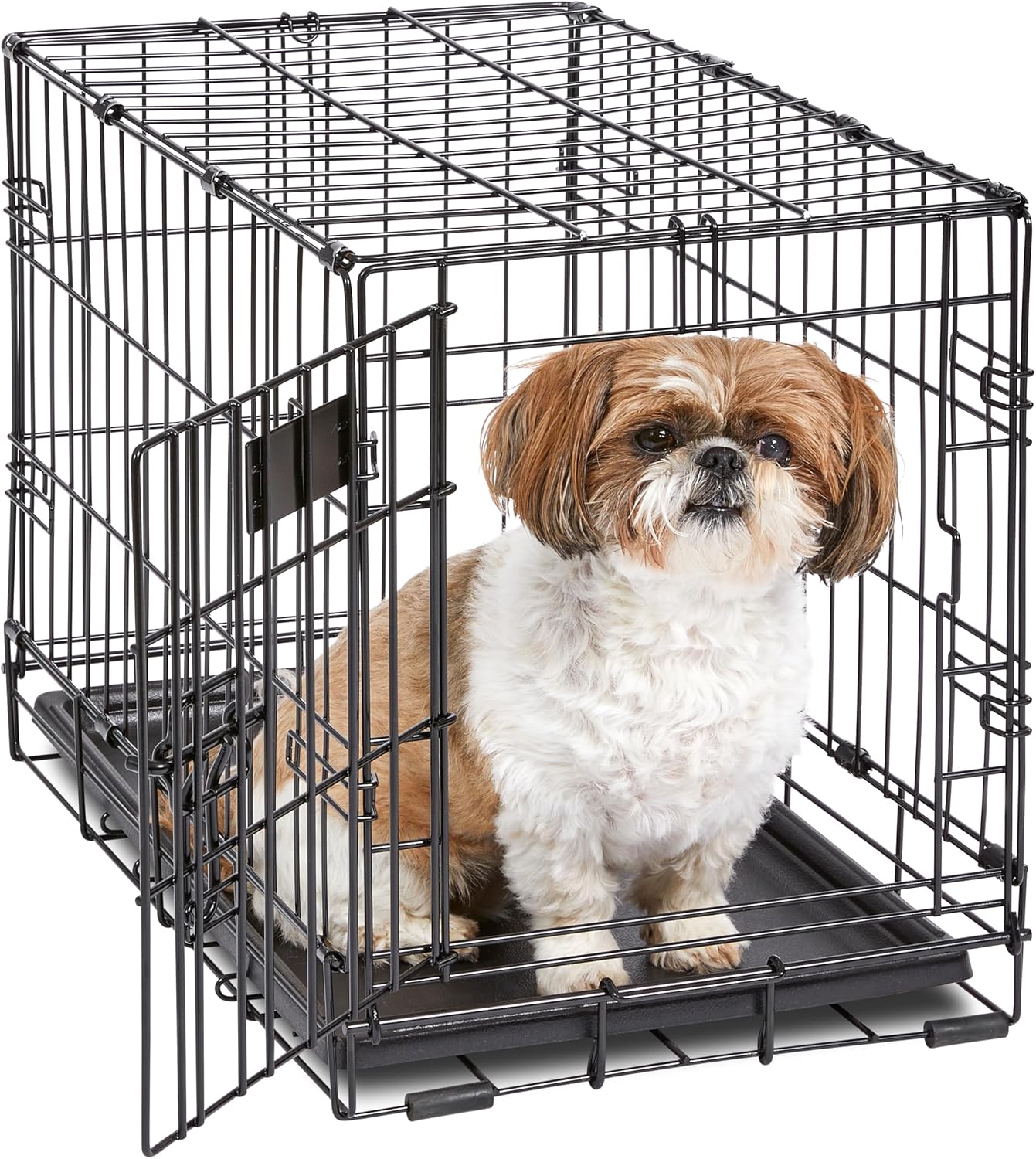 MidWest Homes for Pets 48-Inch iCrate for Extra-Large Breeds, 90-110 lbs, Single Door Folding Dog Crate with Divider Panel, Leak-Proof Tray & Secure Latches, Portable, Durable & Easy to Assemble