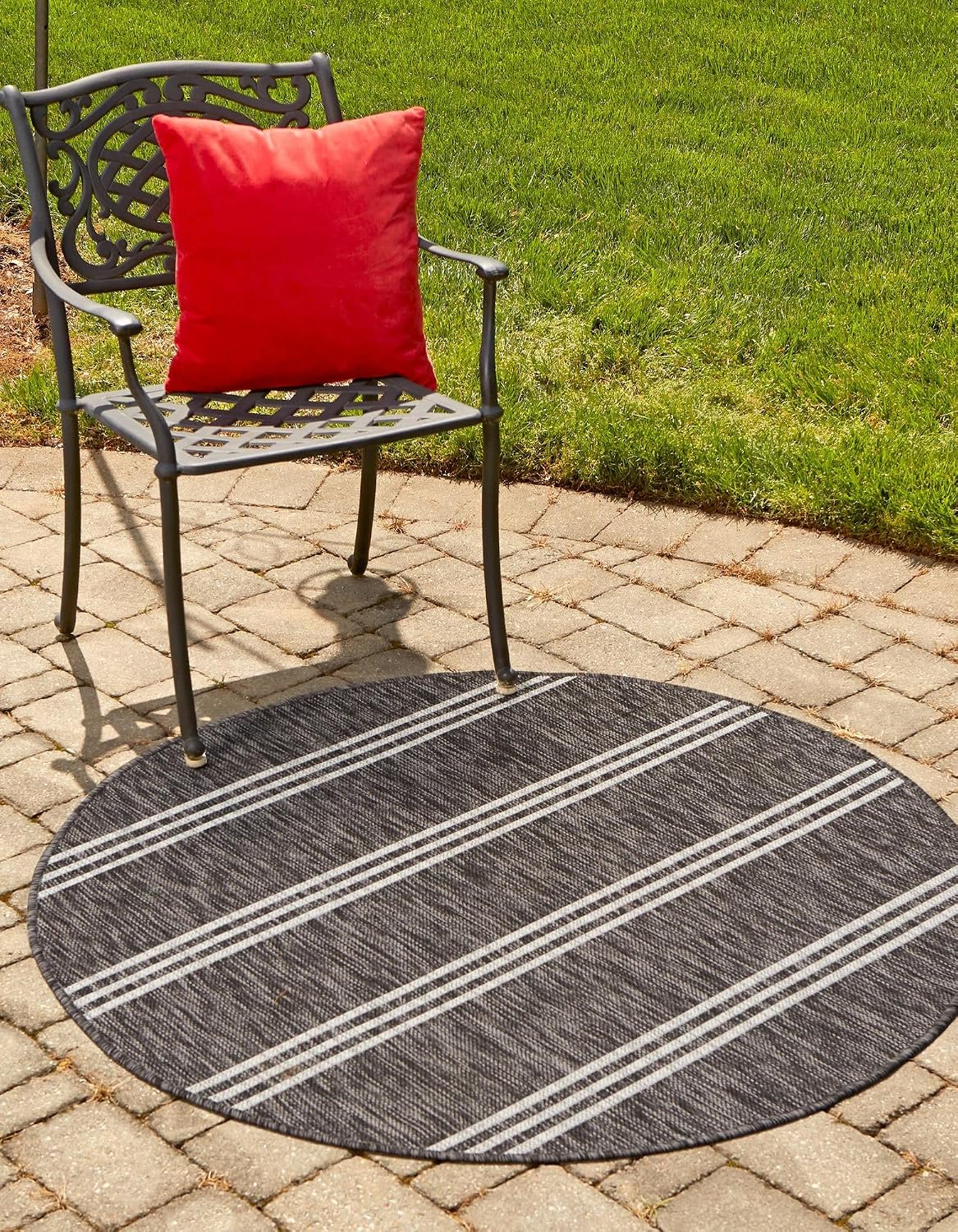 Unique Loom Outdoor Collection Area Rug - Anguilla (9' x 12' Rectangle, Blue/ Ivory)