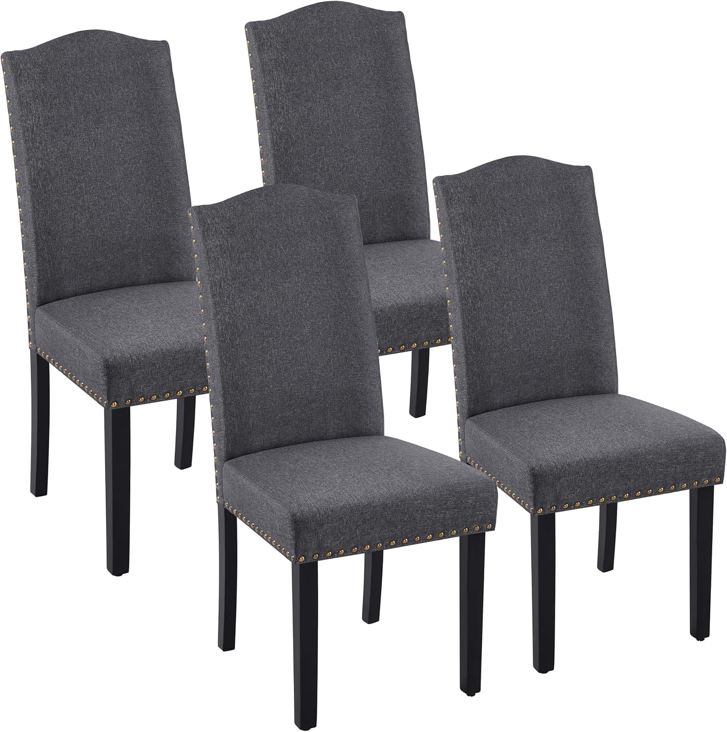 Yaheetech Dining Chairs Set of 2 High Back Parson Chairs Khaki