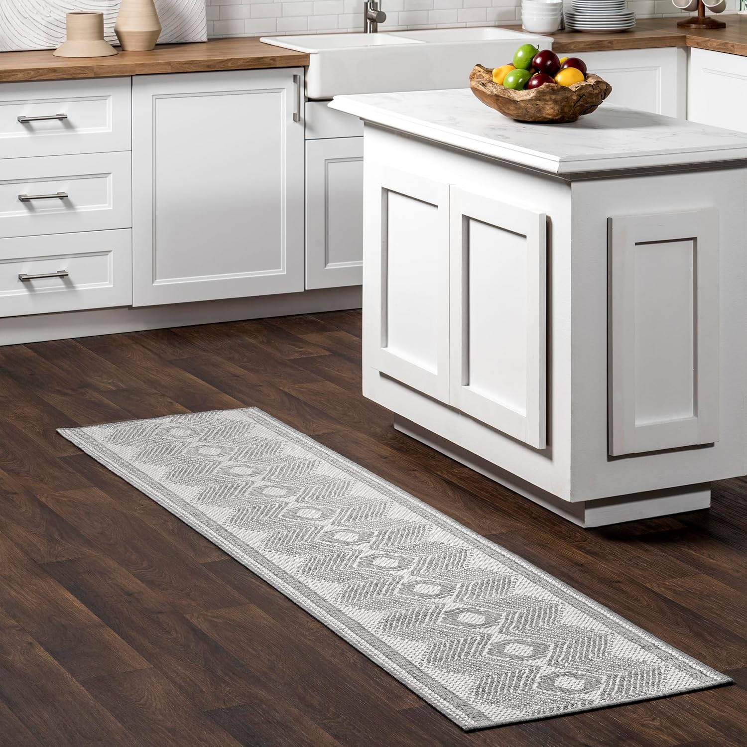 nuLOOM Ranya Light Brown Geometric Indoor/Outdoor Area Rug, 4' x 5'