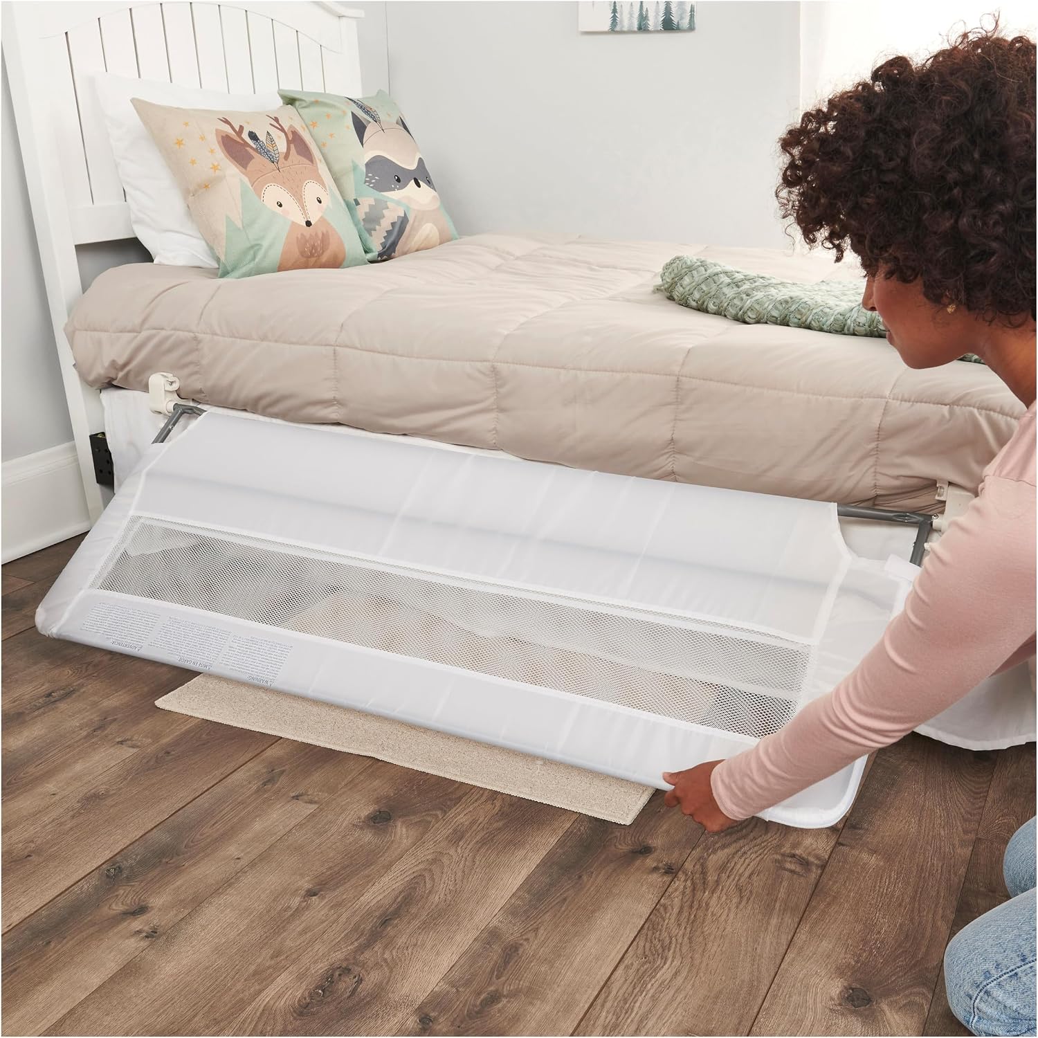 Regalo Safety 54” Extra Long Hideaway Bed Rail Guard for Toddlers, Toddler Bed Rail with Reinforced Anchor Safety System, 20” Tall Bed Safety Rail, Fits Twin, Full & Queen Beds