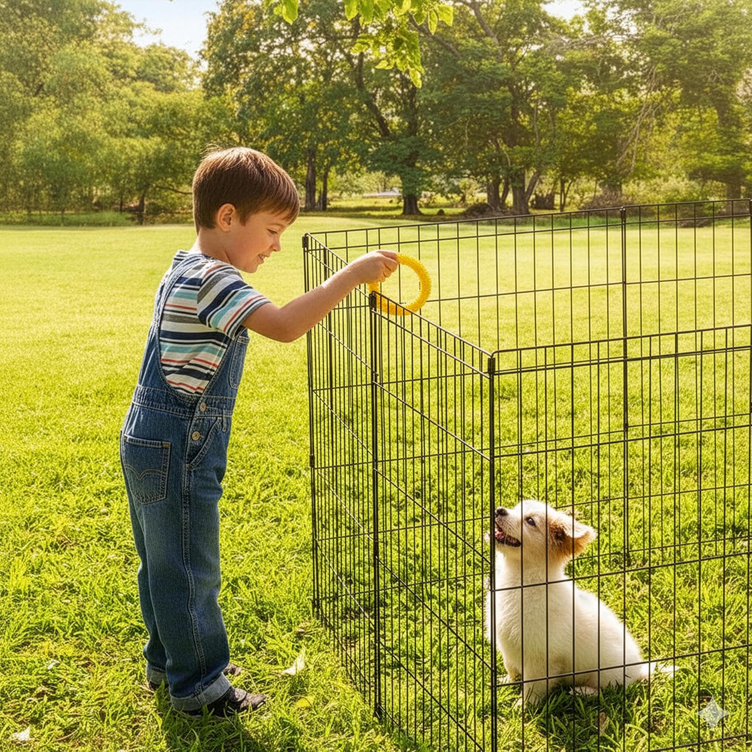 Puppy Playpen - Foldable Metal Exercise Enclosure with Eight 24-Inch Panels - Indoor/Outdoor Fence for Dogs, Cats, or Small Animals by PETMAKER
