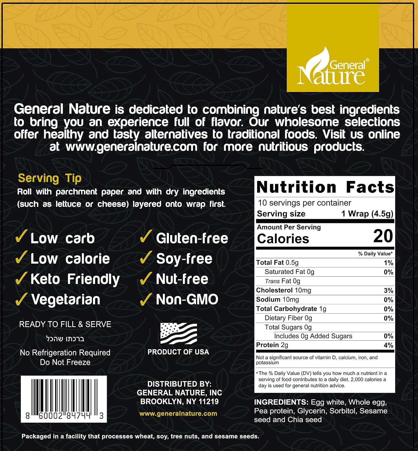 Wonder Wraps -Original- Low Carb Keto Tortillas | Non-GMO Kosher Low Calorie Burrito Wraps | Delicious Gluten Free, Soy Free, Nut Free
