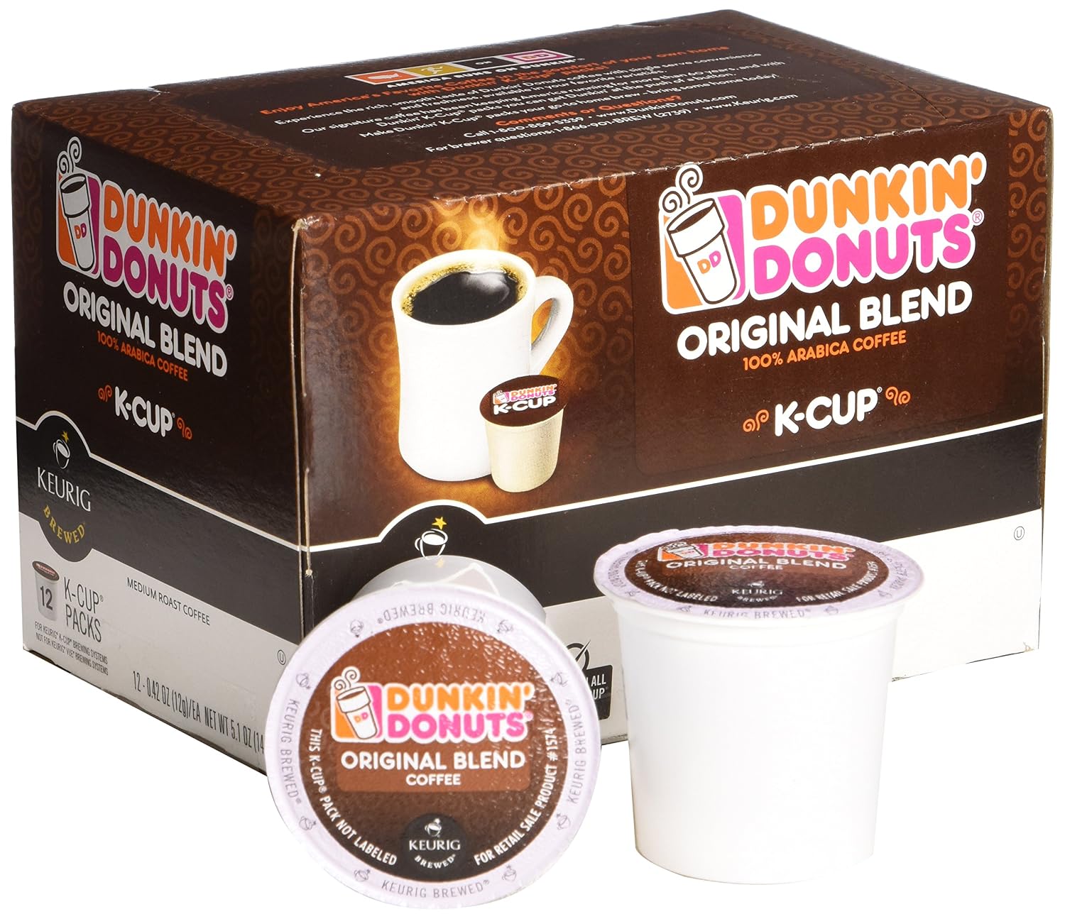 Dunkin’ Original Blend Medium Roast Coffee, Keurig K-Cup Pods, 10 Count Box