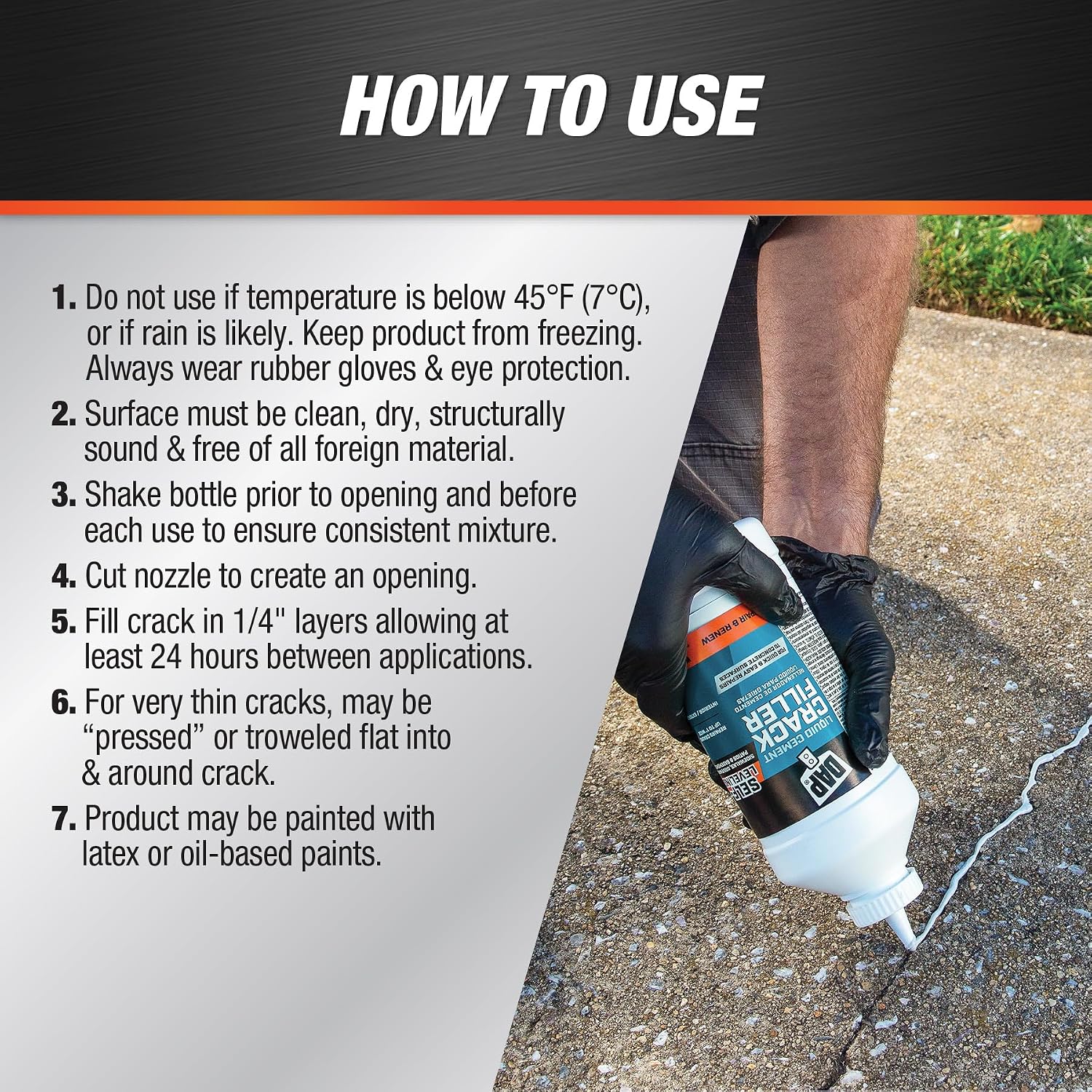 DAP Liquid Cement Crack Filler (Ready to Use), Gray, 32 Oz (7079837584)