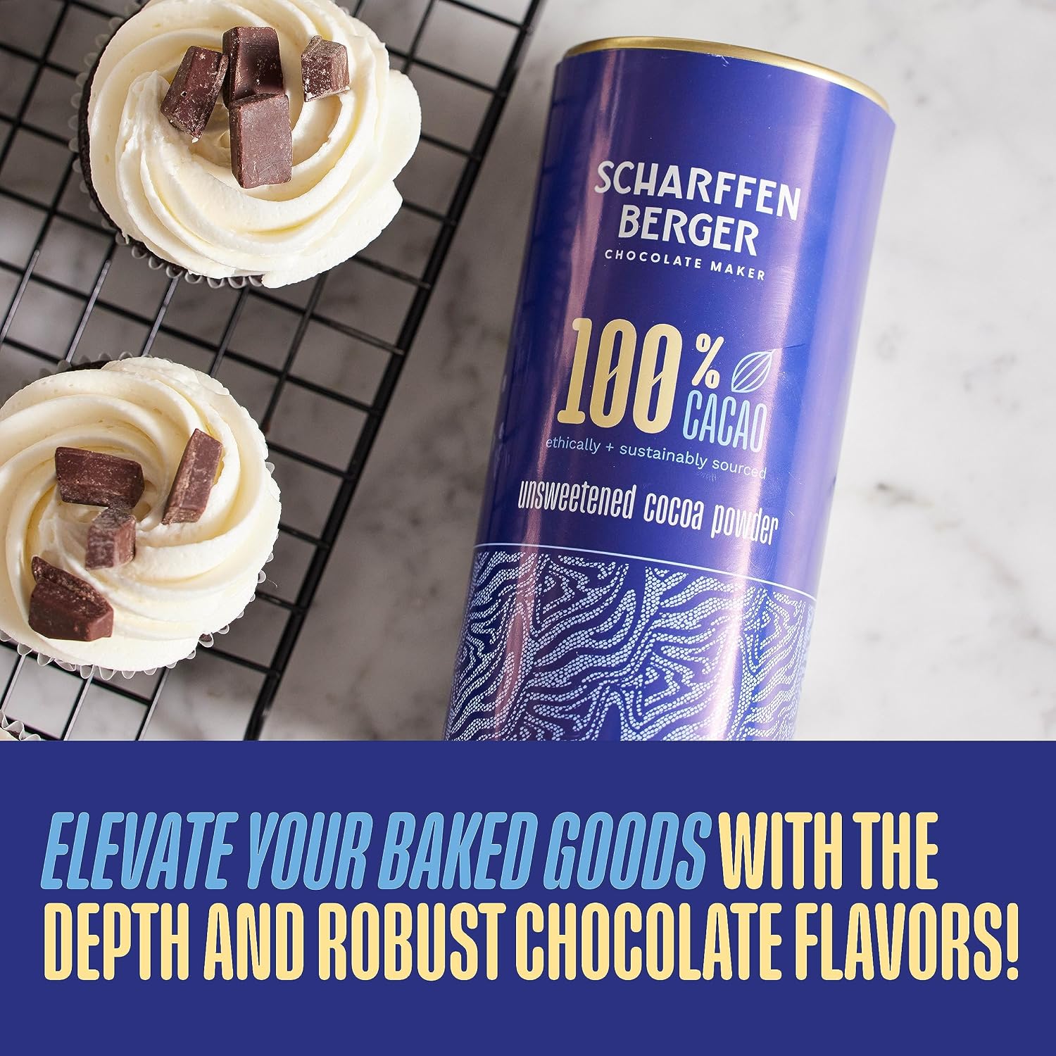 Scharffen Berger 100% Cacao Unsweetened Dark Chocolate Cocoa Powder (6 Ounce, Pack of 1) - Gluten Free, Non GMO, Natural Chocolate Powder