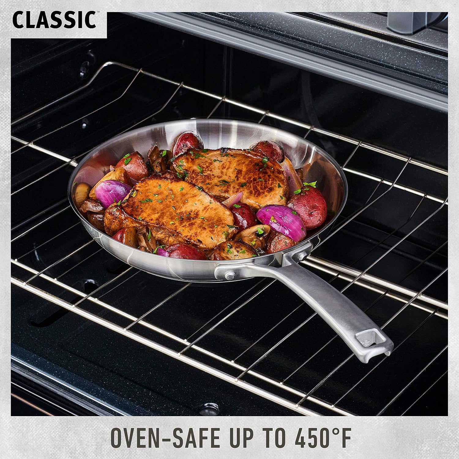 Calphalon Classic Stainless Steel Sauce Pan, 3.5-Quart, Impact-Bonded Aluminum Base, Stay-Cool Handles