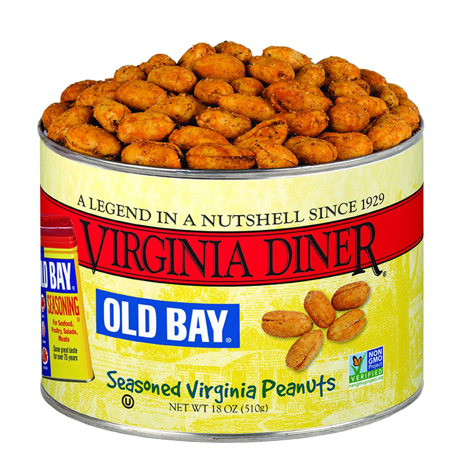 Virginia Diner Zatarain's Spicy Cajun Peanuts - Gourmet Cajun Peanuts Non-GMO, Preservative Free Gifts from Virginia Since 1929-18 Oz Can