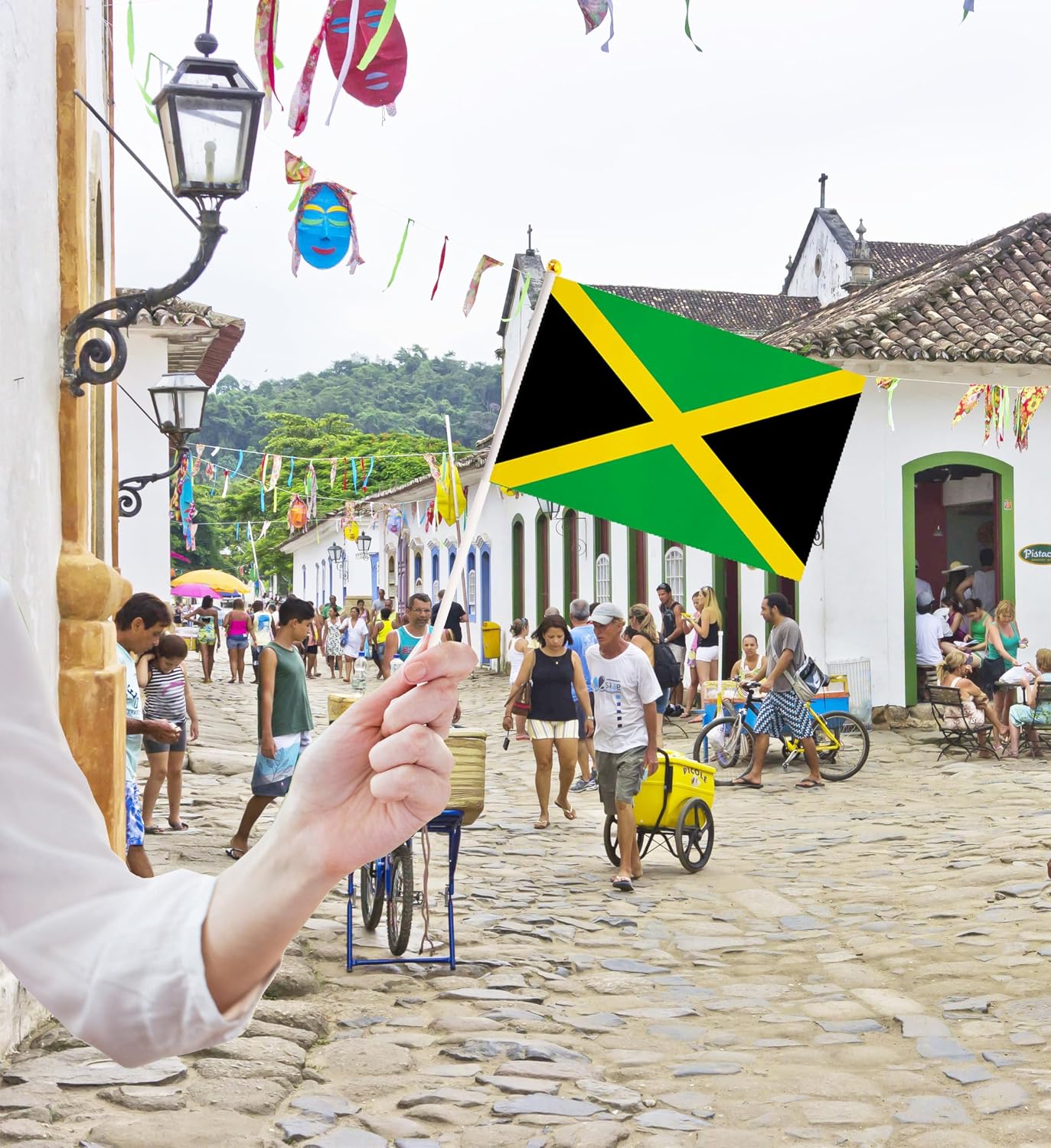50 Pack Nicaragua Nicaraguan on Stick Flags,Small Mini Hand Held Nicaragua Nicaraguan Flags 5.5x8.3 Inch, Grand Opening, Carnival,Party Events Celebration