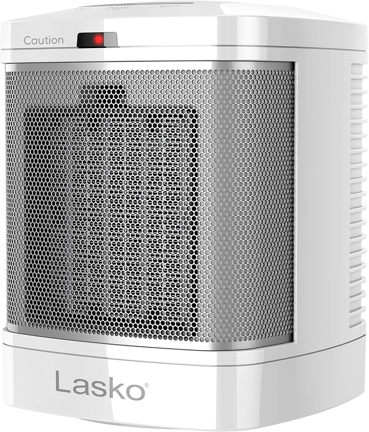 Lasko Electric Ceramic Space Heater for Bathroom - 8” - CD08200 - White | ALCI Safety Plug, Portable, 2 Heat Settings, Simple Heat Button, Overheat Protection, Cool Touch Housing, 1500W