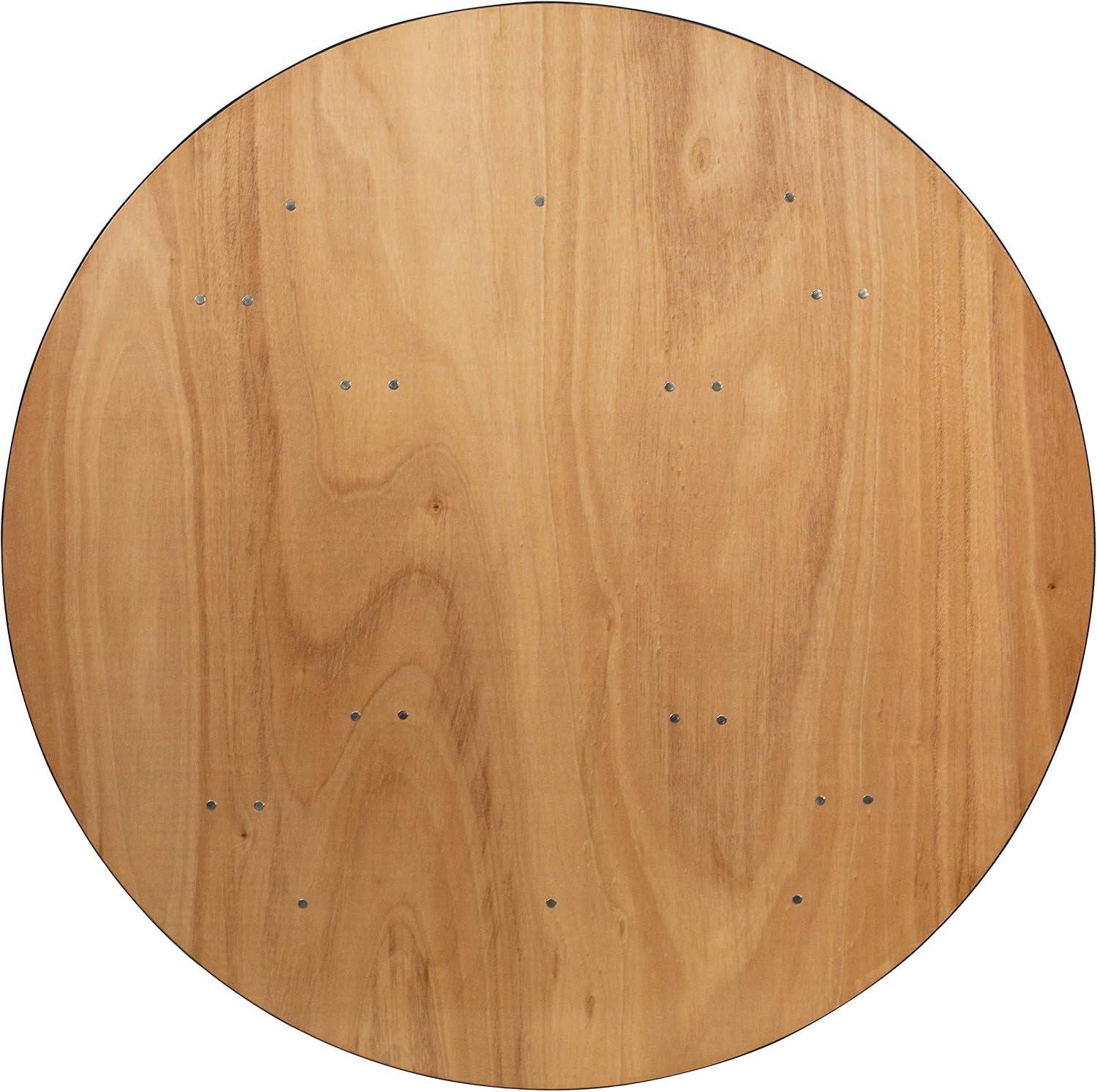 Flash Furniture 5' Round All-Occasion Wood Folding Event Table, Portable Folding Banquet Table with Wooden Top, Natural/Black