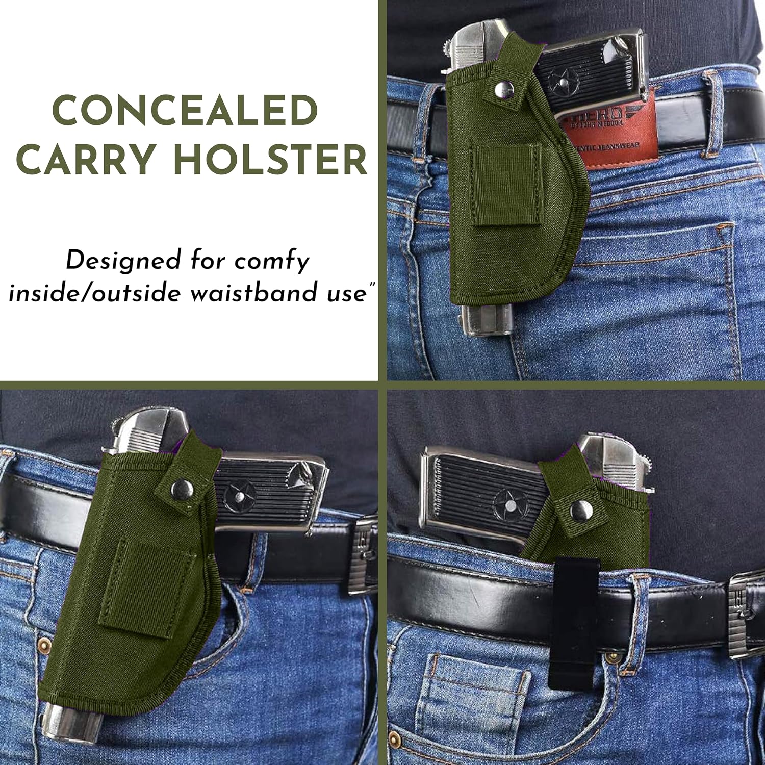 Gun Holsters for Men/Women, 380 Holster for Pistols, Universal Airsoft Right/Left, IWB/OWB 9mm Holsters for Concealed Carry, Fits Glock