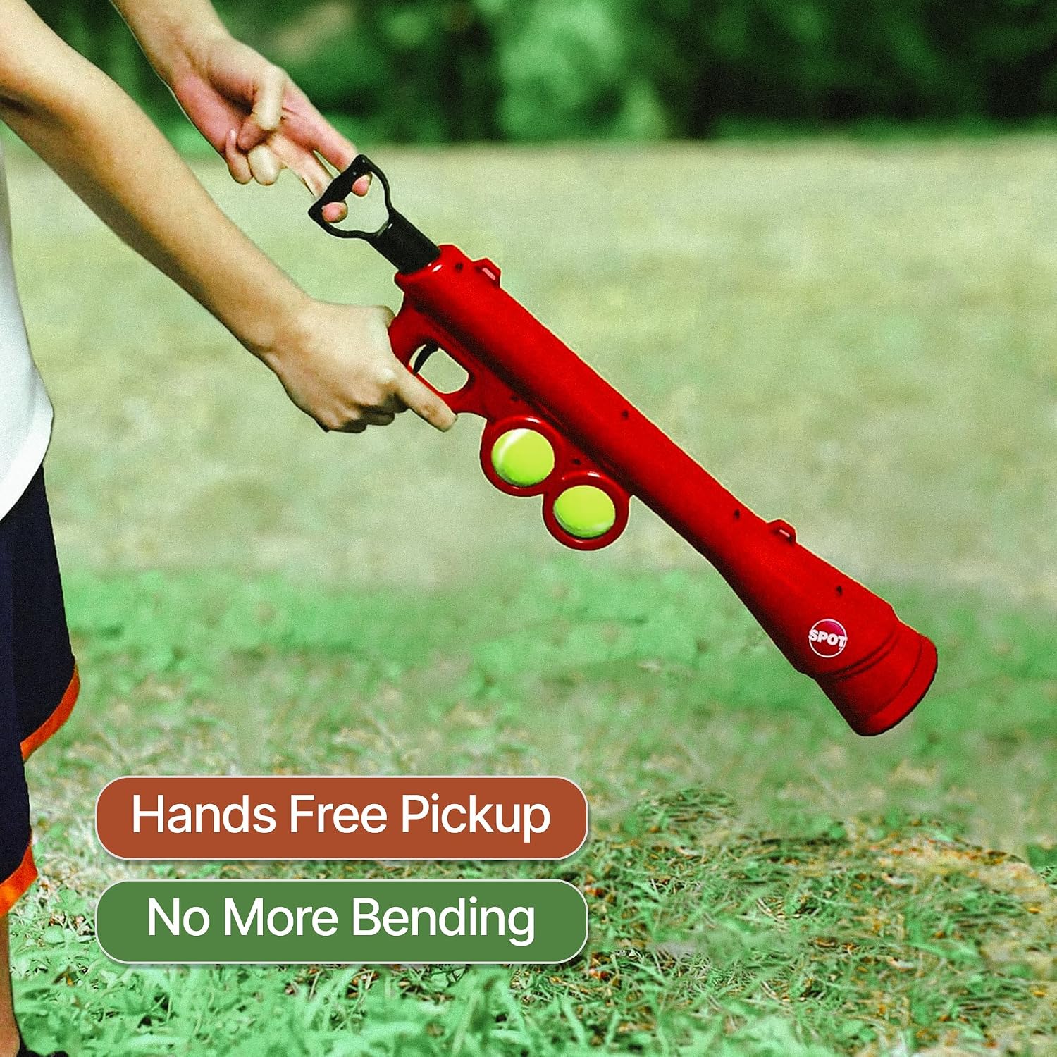 SPOT Launch & Fetch Tennis Ball Launcher Dog Toy | Interactive Dog Fetch Toy Launches Up to 65 Feet | Hands-Free Pickup | Includes 2 Tennis Balls &