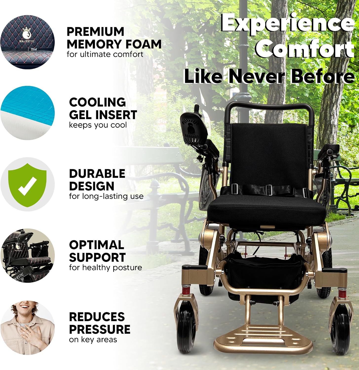 Electric Wheelchairs for Adults, 350 lbs Capacity, Up to 13 Miles Range, Lightweight Wheelchair for Seniors, Remote Controlled Wheel Chair