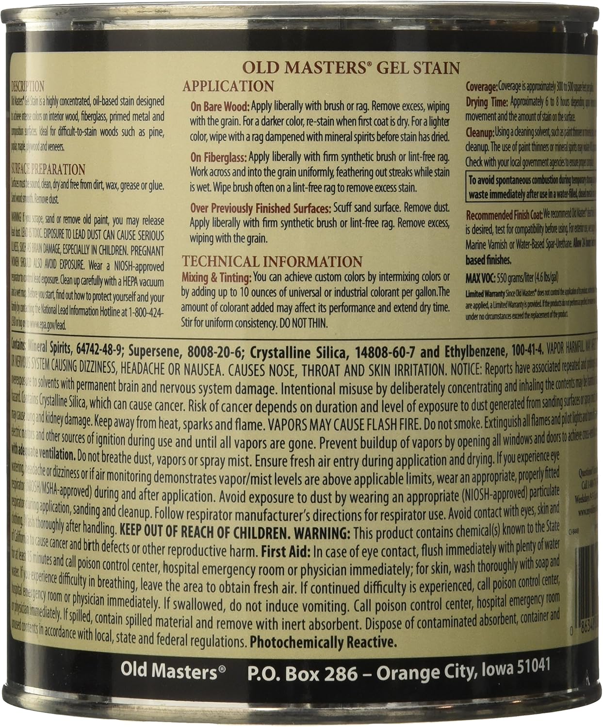 Old Masters 81308 Gel Stain Pint, Cedar