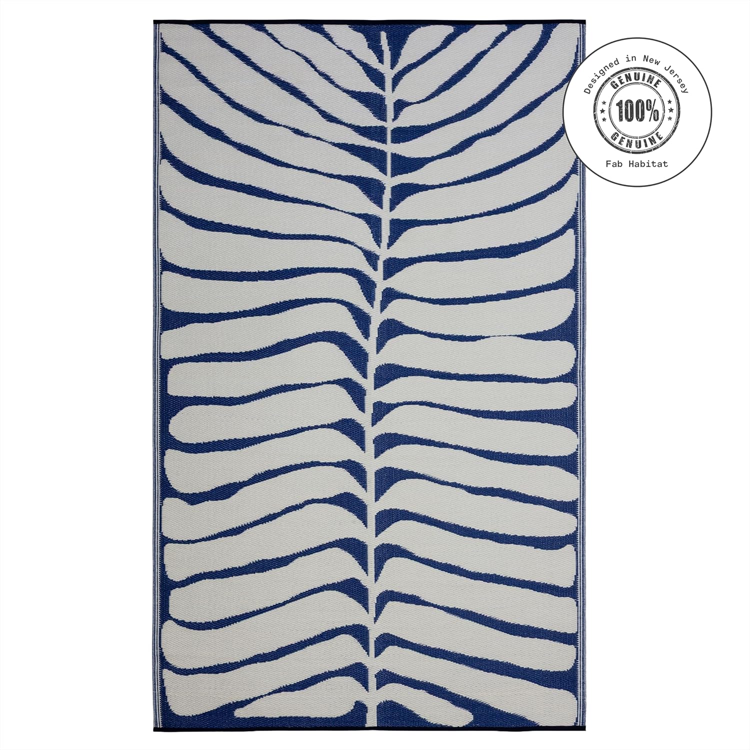 Fab Habitat Outdoor Rug - Waterproof, Fade Resistant, Crease-Free - Premium Recycled Plastic - Geo Tribal - Porch, Deck, Balcony, Mudroom